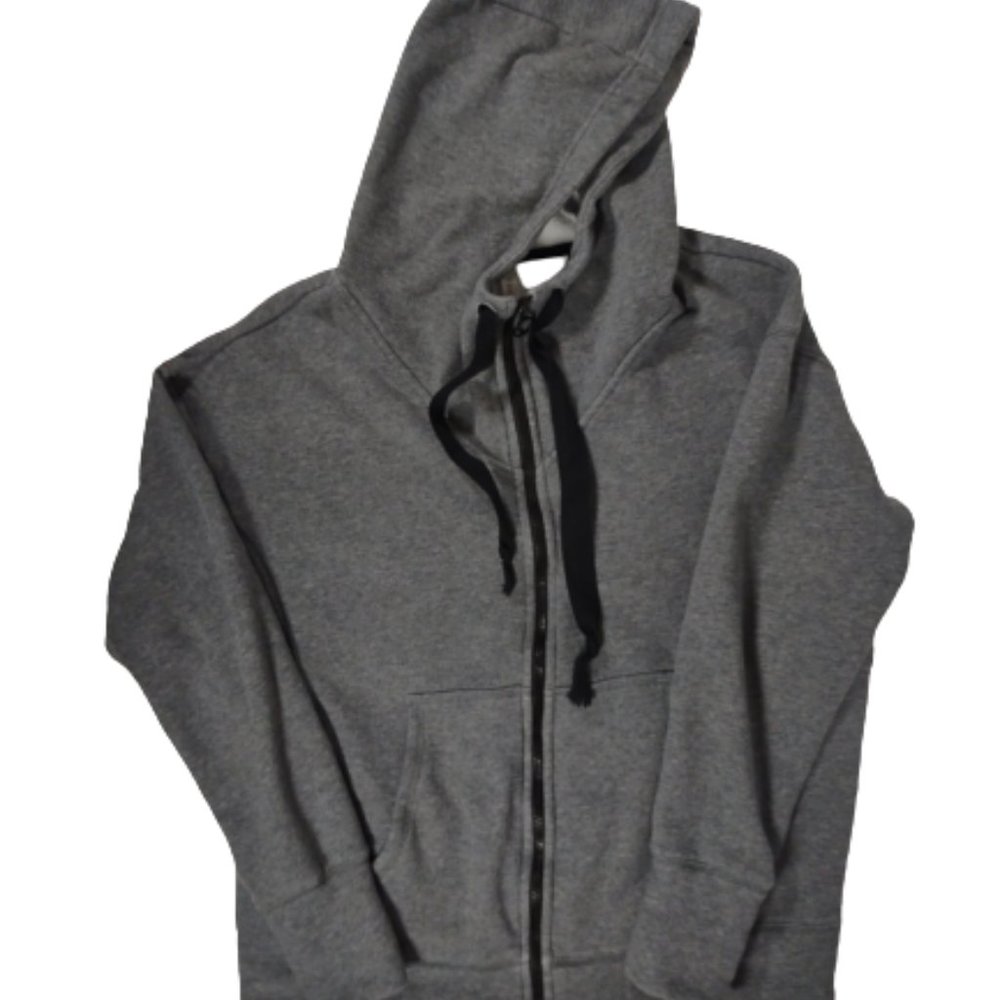 Fabletics Hooded Full Zip Gray Fleece Jacket Women's Small